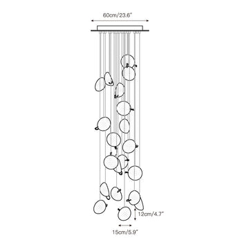 Mesh Glass Cluster Chandelier – detail 9 — Dimension drawings 7