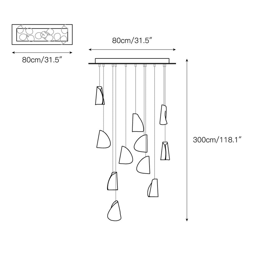 21 Thin Porcelain Pendant Lamp – detail 7 — Dimension drawings 5