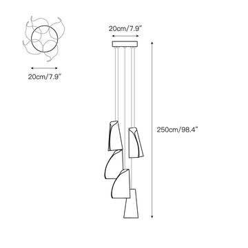 21 Thin Porcelain Pendant Lamp – detail 5 — Dimension drawings 3