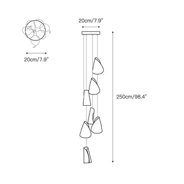 21 Thin Porcelain Pendant Lamp – detail 6 — Dimension drawings 4