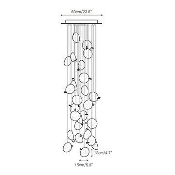 Mesh Glass Cluster Chandelier – detail 10 — Dimension drawings 8
