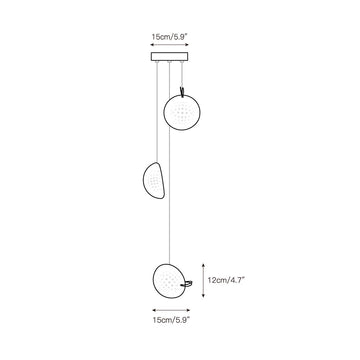 Mesh Glass Cluster Chandelier – detail 4 — Dimension drawings 2