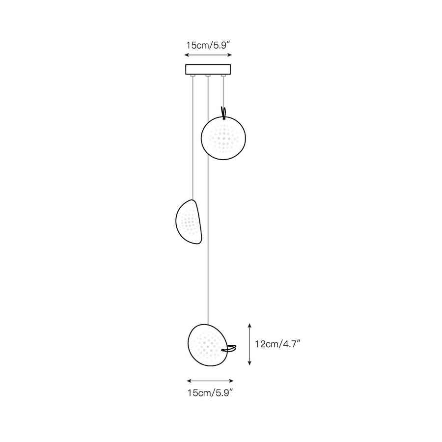 Mesh Glass Cluster Chandelier – detail 4 — Dimension drawings 2