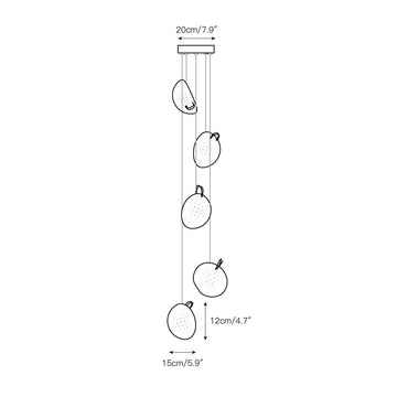 Mesh Glass Cluster Chandelier – detail 5 — Dimension drawings 3