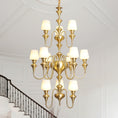 Load image into Gallery viewer, Abrahamson Shaded Tiered Chandelier