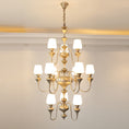 Load image into Gallery viewer, Abrahamson Shaded Tiered Chandelier