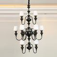 Load image into Gallery viewer, Abrahamson Shaded Tiered Chandelier