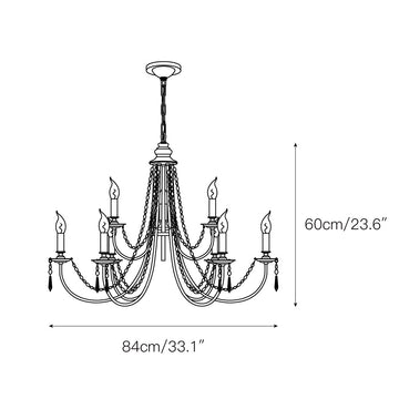 Acroma Crystal Chandelier – detail 3 — Dimension drawings 1