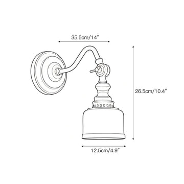 Addison Gooseneck Wall Lamp – detail 3 — Dimension drawings 1