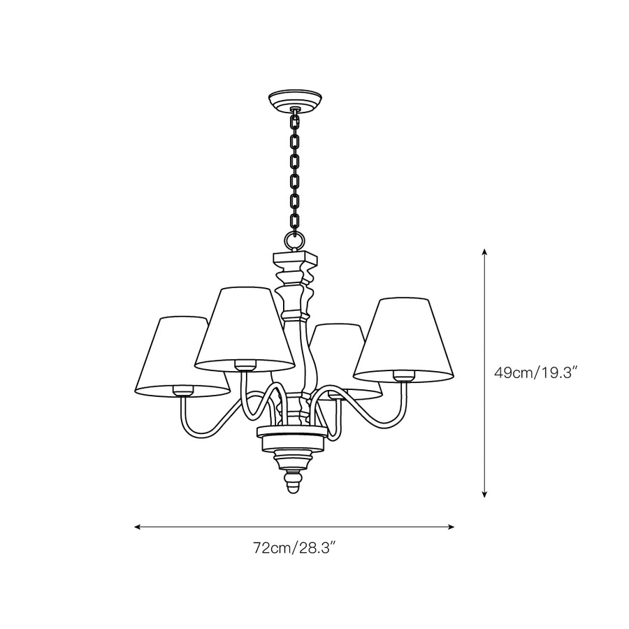 Adela Wood Chandelier – detail 3 — Dimension drawings 1