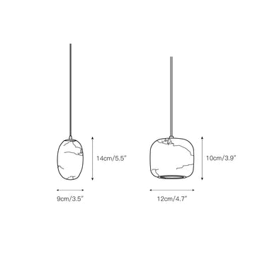 Alabaster Bedside Pendant Light – detail 3 — Dimension drawings 1