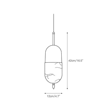 Alabaster Bolus Pendant Light – detail 6 — Dimension drawings 3