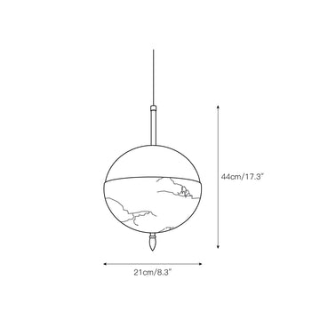 Alabaster Bolus Pendant Light – detail 5 — Dimension drawings 2