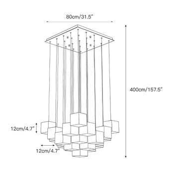 Alabaster Box Chandelier – detail 5 — Dimension drawings 3