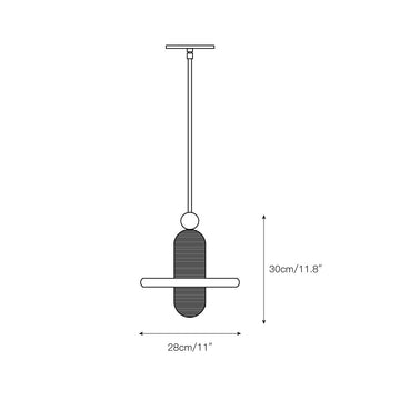 Alabaster Comet Pendant Lamp – detail 4 — Dimension drawings 1