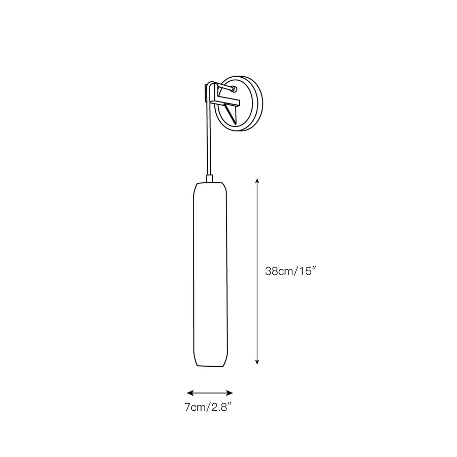 Alabaster Flute Wall Lamp – detail 3 — Dimension drawings 1