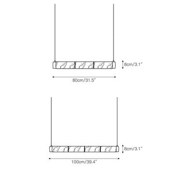 Alabaster Strip Alabaster Pendant Light – detail 4 — Dimension drawings 2