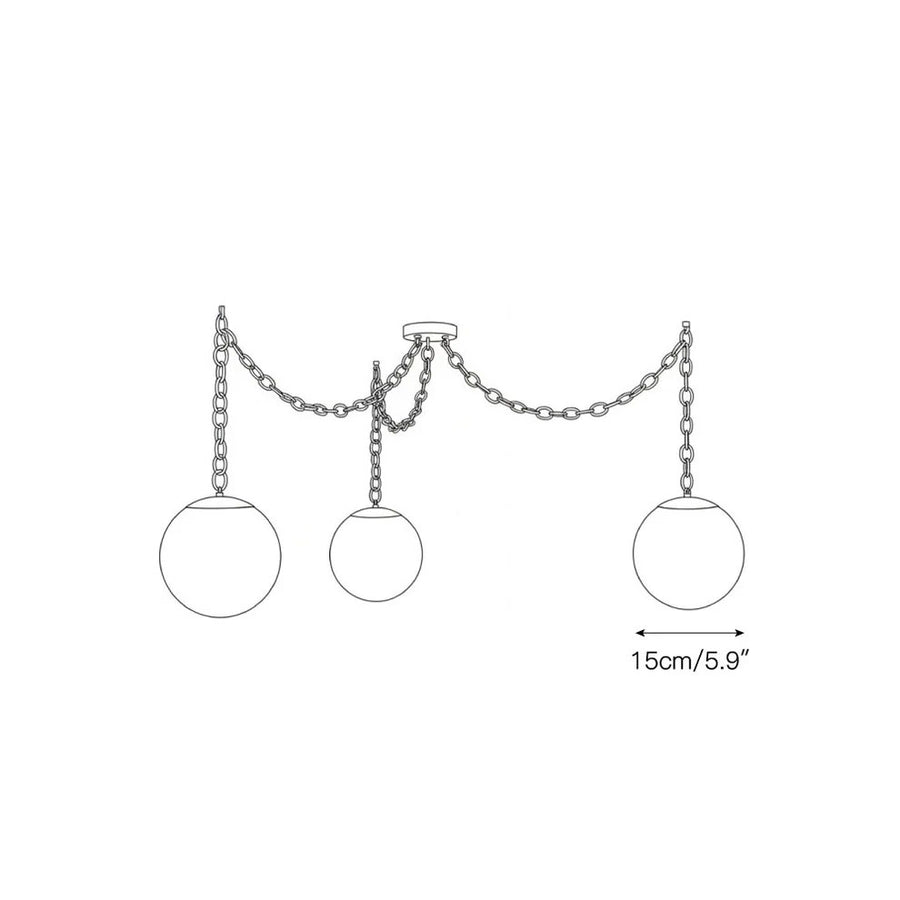 Alabaster Swag Pendant Lamp – detail 5 — Dimension drawings 3