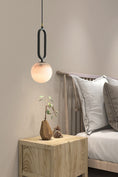 Load image into Gallery viewer, Alabaster Ball Pendant Lamp