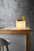 Load image into Gallery viewer, Alabaster Cubic Table Lamp