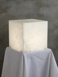 Load image into Gallery viewer, Alabaster Cubic Table Lamp