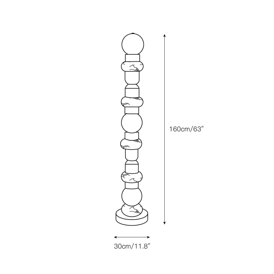 Belmont Alabaster Floor Lamp – detail 3 — Dimension drawings 1