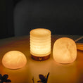 Load image into Gallery viewer, Alabaster Striped Table Lamp (Built-in Battery)