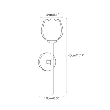 Alberto Lotus Alabaster Wall Sconce – detail 3 — Dimension drawings 1