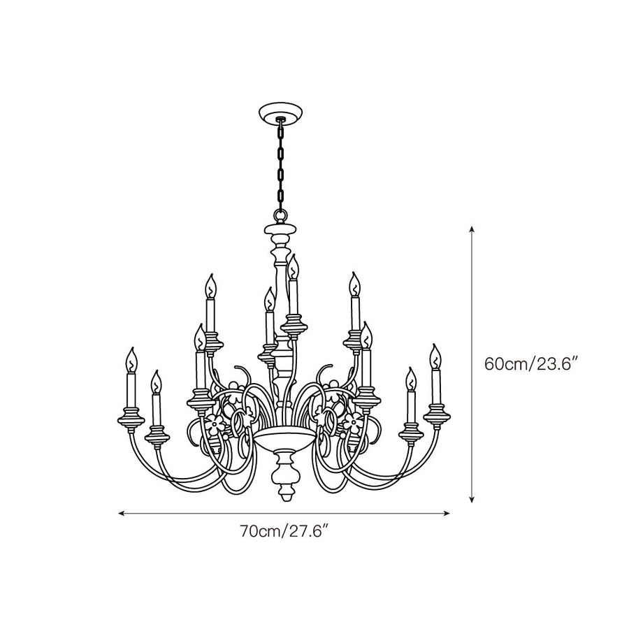 Alessandro Candle Chandelier – detail 3 — Dimension drawings 1