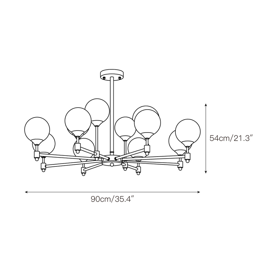 Alessio Globe Chandelier – detail 7 — Dimension drawings 3