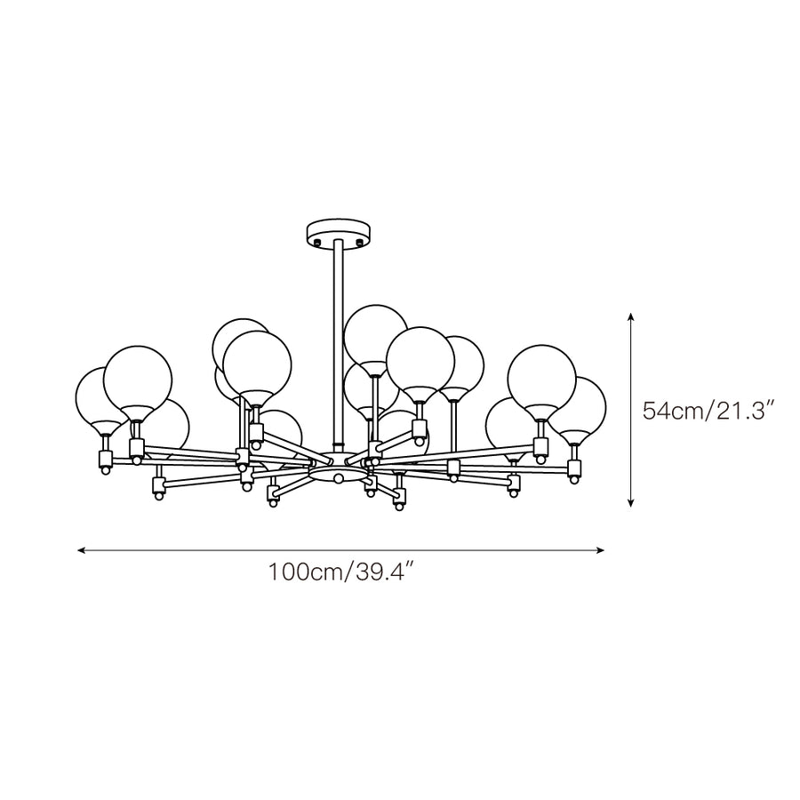Alessio Globe Chandelier – detail 8 — Dimension drawings 4