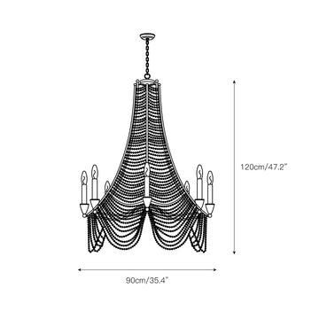 Allenglade Crystal Chandelier – detail 11 — Dimension drawings 3
