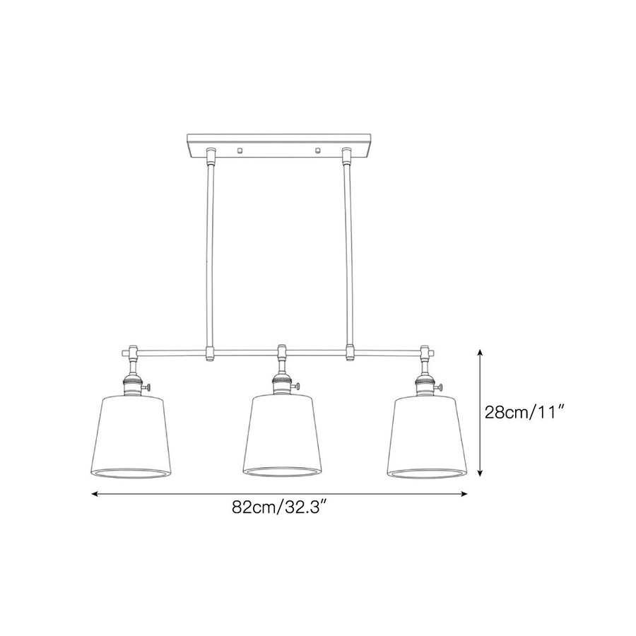 Ames Alabaster Linear Chandelier – detail 3 — Dimension drawings 1