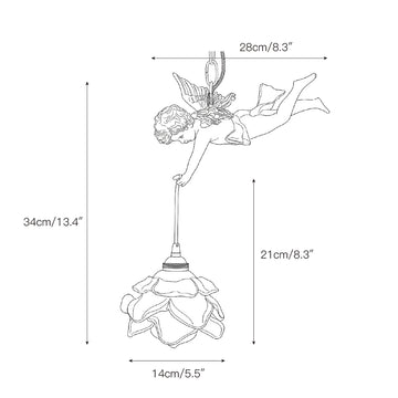 Angel Glass Pendant Lamp – detail 4 — Dimension drawings 2