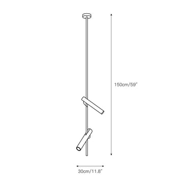 Ansel Minimalist Line Pendant Light – detail 4 — Dimension drawings 2