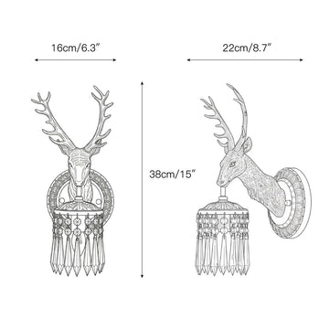 Antler Crystal Wall Lamp – detail 3 — Dimension drawings 1