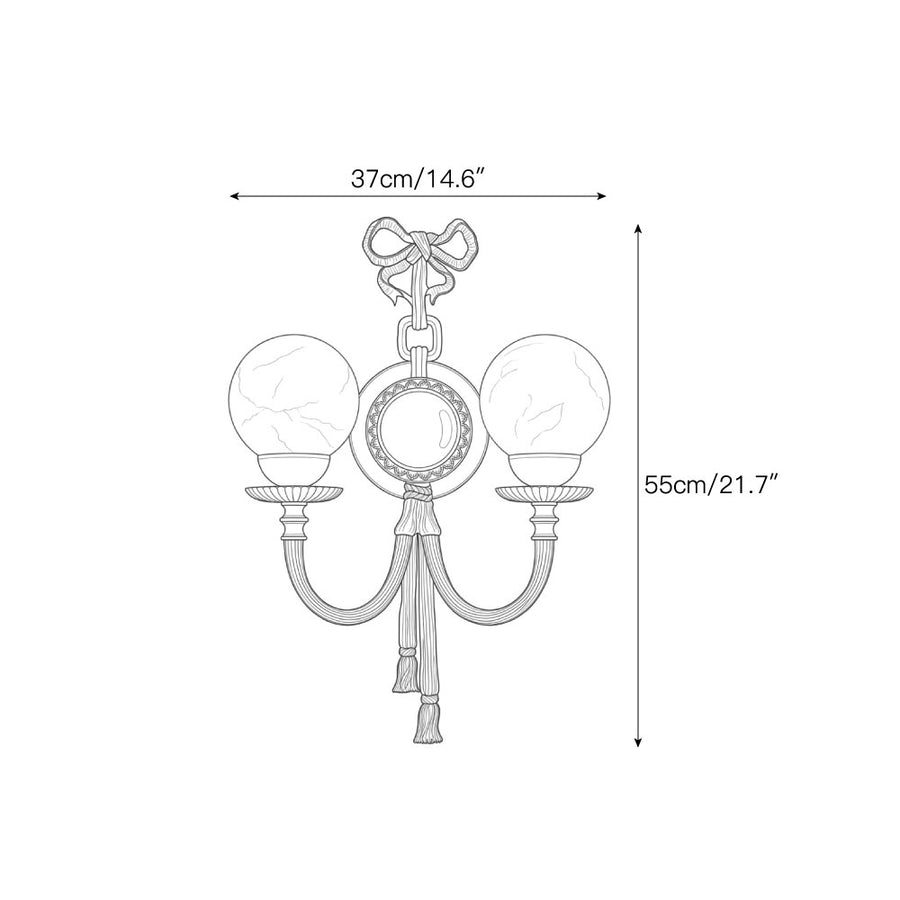 مصباح جداري Antoinette Bow & Tassel Alabaster — Dimension drawings 1