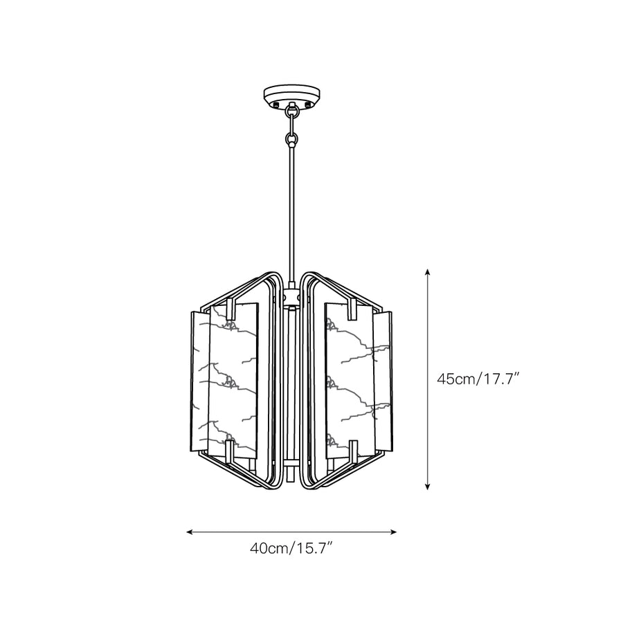 Appareil Alabaster Chandelier – detail 3 — Dimension drawings 1