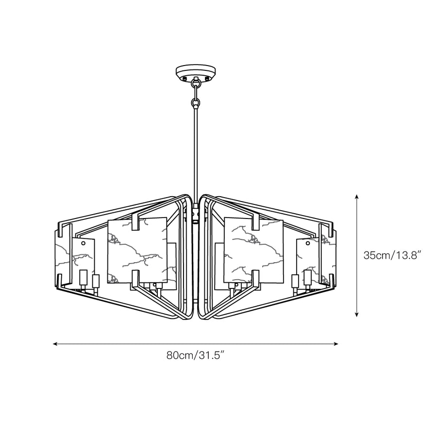 Appareil Alabaster Chandelier – detail 5 — Dimension drawings 3