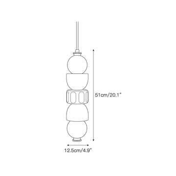 Arched Alabaster Pendant Lamp – detail 3 — Dimension drawings 1