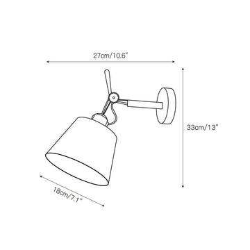 Costanza Arm Wall Lamp – detail 3 — Dimension drawings 1