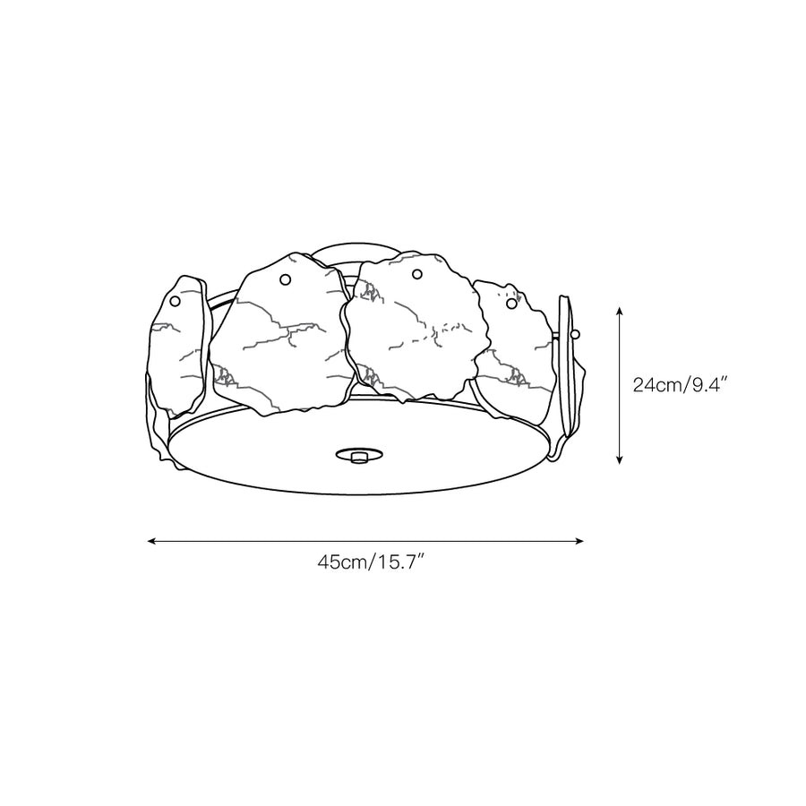 Artze Alabaster Ceiling Light – detail 3 — Dimension drawings 1
