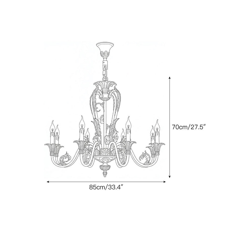 Arundel Open Cage Chandelier – detail 4 — Dimension drawings 2