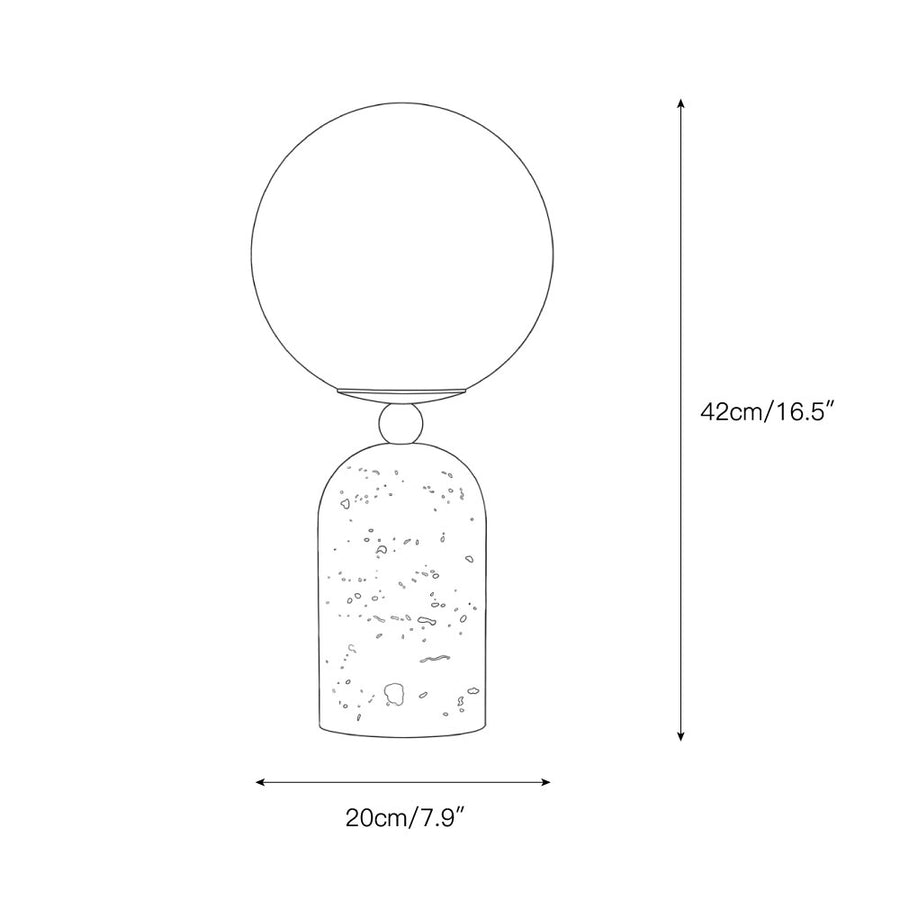 Aseneth Travertine Table Lamp – detail 3 — Dimension drawings 1
