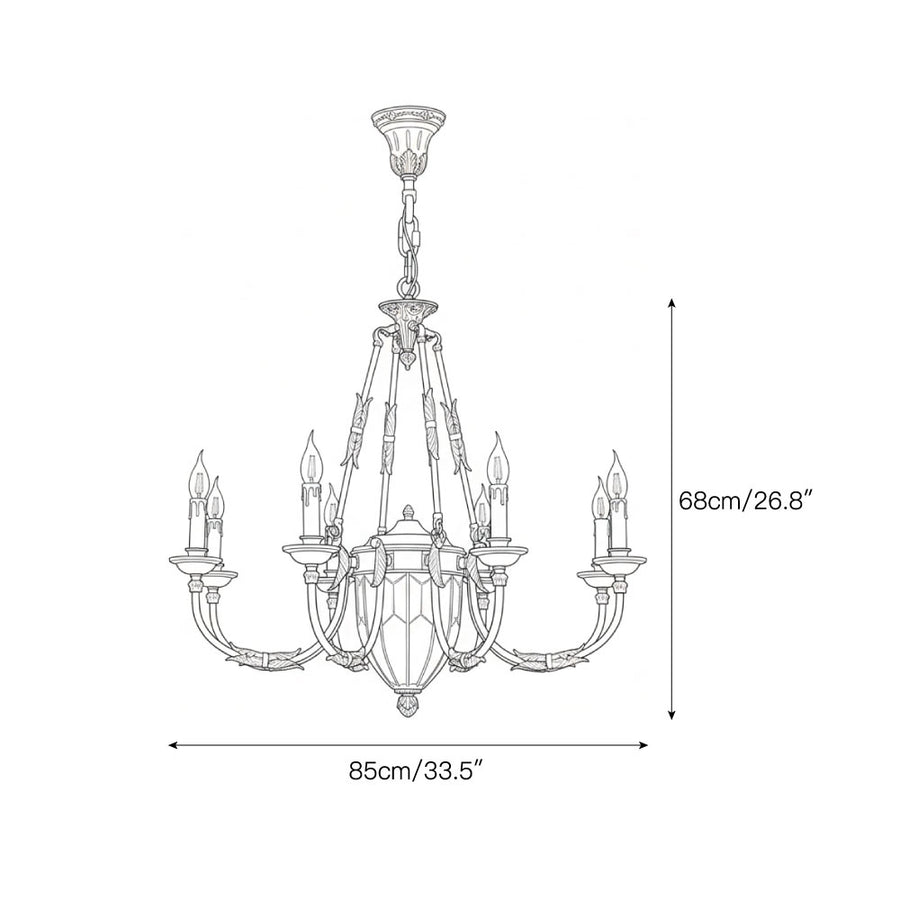 Ashford Brass Chandelier – detail 4 — Dimension drawings 2