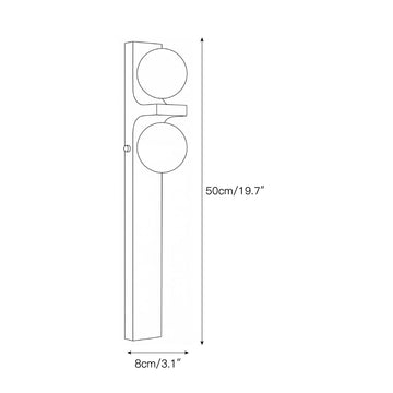 Asymmetrical Alabaster Wall Sconce – detail 3 — Dimension drawings 1
