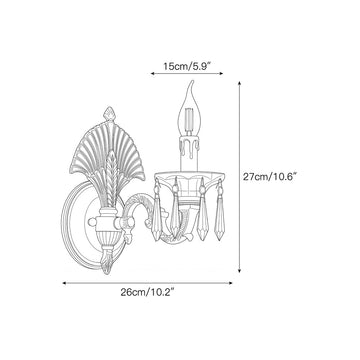 Athena Brass Wall Sconce – detail 3 — Dimension drawings 1