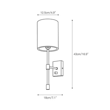 Atticus Wall Lamp – detail 3 — Dimension drawings 1