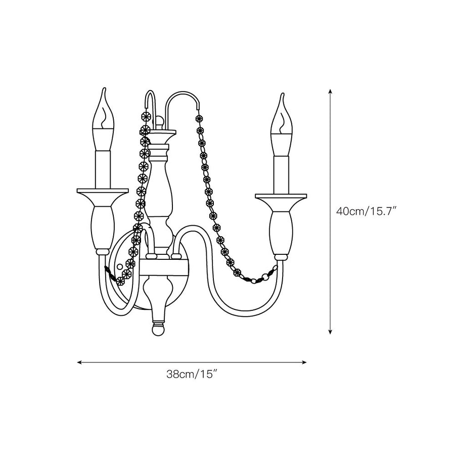 Aubervilliers Candle Wall Lamp – detail 4 — Dimension drawings 2