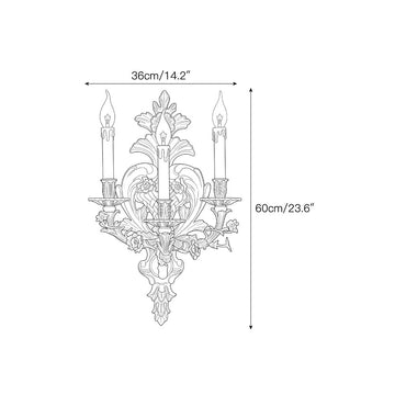 Aurelia Baroque Wall Sconce – detail 3 — Dimension drawings 1